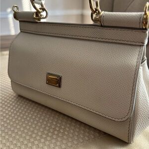 Dolce & Gabbana Beige Shoulder Bag with Gold Accents
